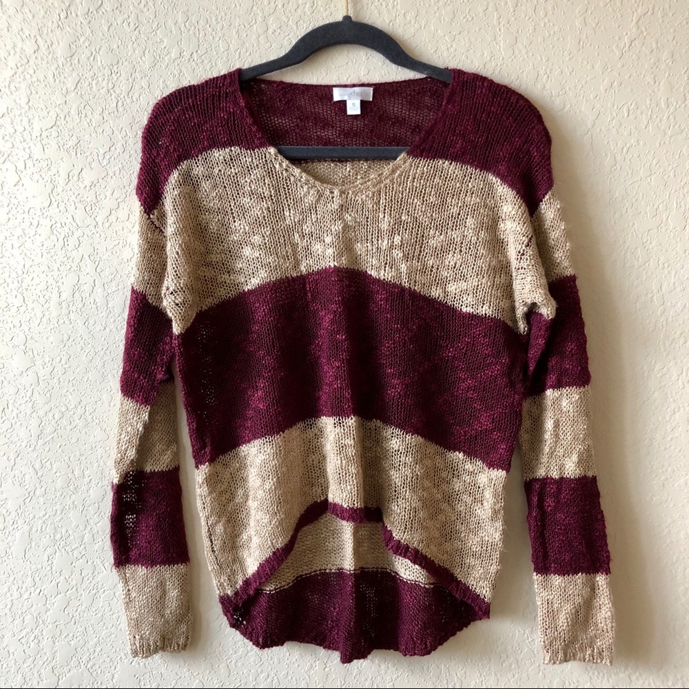 Charming Charlie Striped Loose Knit Sweater